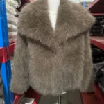 European American Winter New Fashion Women’s Elegant Casual Trendy Simple Basic Faux Fur Cardigans Female Clothes Coats Tops