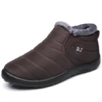 Men’s Boots Slip On Winter Shoes For Men Fur Ankle Boots Waterproof Snow Boots Winter Chaussure Hommes Casual Booties For Men