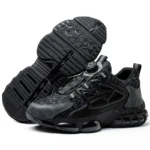 Safety Shoes For Men Steel Toe Anti-Puncture Men’s Work Shoes Slip Resistant Reinforced Sole Rotating Button Fashion Sneaker