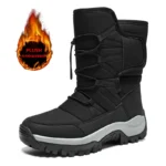 Brand Men’s Winter Shoes Waterproof Men’s Boots Warm Plush Couple Snow Boots Outdoor Non-slip Hiking Boots Men Work Ankle Boots