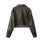 2025 New Coal graysty le Women’s washed leather jacket with belt, short coat with downgraded zipper and vintage lapel jacket