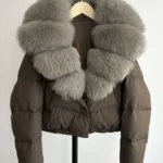 Lagabogy Big Real Fox Fur Collar New Winter Women Puffer Jacket 90% White Duck Down Coat Female Single Breasted Warm Parkas