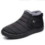 Men’s Boots Slip On Winter Shoes For Men Fur Ankle Boots Waterproof Snow Boots Winter Chaussure Hommes Casual Booties For Men