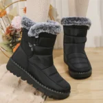 Waterproof Snow Boots for Women Winter Shoes Faux Fur Plush Ankle Boots Woman Plus Size Non-Slip Warm Cotton Botas Mujer