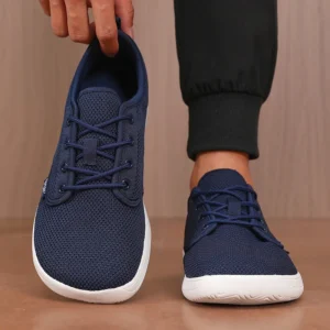 Wide Toe Men Shoes Breathable Knitted Mesh Comfortable Barefoot Casual Versatile Soft Sole Wide Last Shoes Walking Shoes