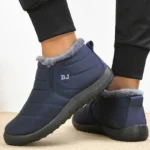 Men’s Boots Slip On Winter Shoes For Men Fur Ankle Boots Waterproof Snow Boots Winter Chaussure Hommes Casual Booties For Men