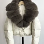 Lagabogy Big Real Fox Fur Collar New Winter Women Puffer Jacket 90% White Duck Down Coat Female Single Breasted Warm Parkas