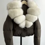 Lagabogy Big Real Fox Fur Collar New Winter Women Puffer Jacket 90% White Duck Down Coat Female Single Breasted Warm Parkas