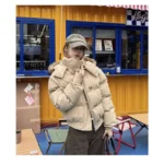 Women Autumn Winter Fur Collar Cotton Coat Women Warm Thicken Hooded Cotton Padded Jacket Women Short Parkas Outwear