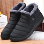 Women Boots Slip On Ankle Boots For Winter Shoes Women Snow Boots Keep Warm Fur Winter Botas Mujer Black Short Boot Female