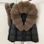 Real Fur Collar Duck Down Coat New Winter Warm Natural Raccoon Fur Down Jacket Female Hooded Fox Fur Coat Women Puffer Jacket