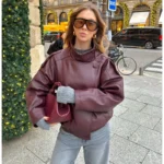 MUJER Faux Leather Jackets for Women Oversize Women’s Bomber Jacket Fashion Winter Womens Coats Outerwears Demi-season Jackets