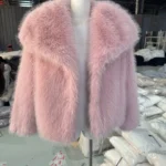 European American Winter New Fashion Women’s Elegant Casual Trendy Simple Basic Faux Fur Cardigans Female Clothes Coats Tops
