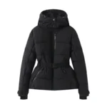 New Women’s Fashion Waist With Belt Hooded Down Cotton Jacket Commuting Warm Windproof Jacket