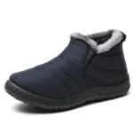 Men’s Boots Slip On Winter Shoes For Men Fur Ankle Boots Waterproof Snow Boots Winter Chaussure Hommes Casual Booties For Men