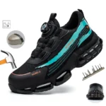 Safety Shoes For Men Steel Toe Anti-Puncture Men’s Work Shoes Slip Resistant Reinforced Sole Rotating Button Fashion Sneaker