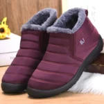 Women Boots Slip On Ankle Boots For Winter Shoes Women Snow Boots Keep Warm Fur Winter Botas Mujer Black Short Boot Female
