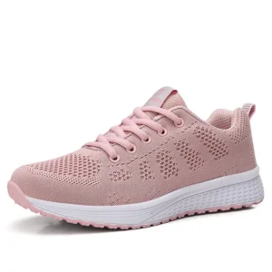 Women Casual Shoes Fashion Breathable Walking Mesh Flat Shoes Sneakers Women Running Gym Vulcanized Shoes White Female Footwear