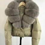Lagabogy Big Real Fox Fur Collar New Winter Women Puffer Jacket 90% White Duck Down Coat Female Single Breasted Warm Parkas