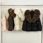 Real Fur Collar Duck Down Coat New Winter Warm Natural Raccoon Fur Down Jacket Female Hooded Fox Fur Coat Women Puffer Jacket