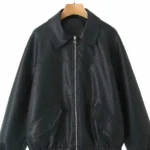 2026 Fashion Streetwear Women Retro Loose Black PU Faux Leather Jacket Spring Autumn Lady Vintage Zipper Coat Moto Biker Outwear