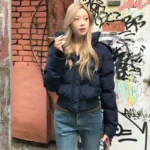 Women Autumn Winter Fur Collar Cotton Coat Women Warm Thicken Hooded Cotton Padded Jacket Women Short Parkas Outwear