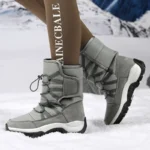 Brand Men’s Winter Shoes Waterproof Men’s Boots Warm Plush Couple Snow Boots Outdoor Non-slip Hiking Boots Men Work Ankle Boots