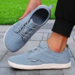 Wide Toe Men Shoes Breathable Knitted Mesh Comfortable Barefoot Casual Versatile Soft Sole Wide Last Shoes Walking Shoes