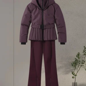Ski Parkas Coat Jacket Women Zipper Belts Thicken Winter Skiing Cotton Lapel Snow Female Skiwear Outdoor Street Outwear Top