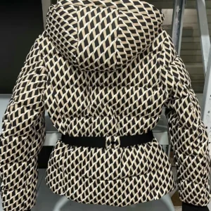Women's Winter Hooded High Waist Padded Sport Parkas Coats with Belt Female Elegant Thick Warm Pockets Windproof Skiing Jackets