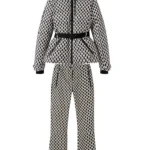 Women’s Winter Hooded Padded Sport Parkas Pants 2 PCS Set Belt Female Elegant Warm Windproof Skiing Coats Jackets Trousers