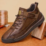CLOHOO Handmade Men’s High-Top Sport Casual Boots Breathable Outdoor Wear with Extended Size Options Classic Ankle Boots