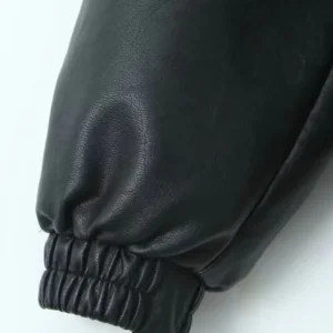 2026 Fashion Streetwear Women Retro Loose Black PU Faux Leather Jacket Spring Autumn Lady Vintage Zipper Coat Moto Biker Outwear