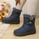 Waterproof Snow Boots for Women Winter Shoes Faux Fur Plush Ankle Boots Woman Plus Size Non-Slip Warm Cotton Botas Mujer