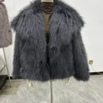 European American Winter New Fashion Women’s Elegant Casual Trendy Simple Basic Faux Fur Cardigans Female Clothes Coats Tops