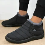 Men’s Boots Slip On Winter Shoes For Men Fur Ankle Boots Waterproof Snow Boots Winter Chaussure Hommes Casual Booties For Men