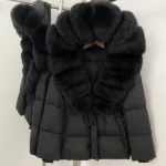 Real Fur Collar Duck Down Coat New Winter Warm Natural Raccoon Fur Down Jacket Female Hooded Fox Fur Coat Women Puffer Jacket