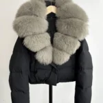 Lagabogy Big Real Fox Fur Collar New Winter Women Puffer Jacket 90% White Duck Down Coat Female Single Breasted Warm Parkas