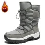Brand Men’s Winter Shoes Waterproof Men’s Boots Warm Plush Couple Snow Boots Outdoor Non-slip Hiking Boots Men Work Ankle Boots