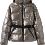 Women’s Winter Hooded High Waist Padded Sport Parkas Coats with Belt Female Elegant Thick Warm Pockets Windproof Skiing Jackets