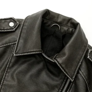 New Coal graysty le Women's washed leather jacket with belt, short coat with downgraded zipper and vintage lapel jacket