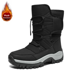 Brand Men's Winter Shoes Waterproof Men's Boots Warm Plush Couple Snow Boots Outdoor Non-slip Hiking Boots Men Work Ankle Boots