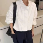 Women’s Short Trench Coats Fashion Simple Design Solid Stand Long Sleeve Zipper Windbreaker 2025 Autumn New Casual Lady Jacket