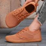 Wide Toe Men Shoes Breathable Knitted Mesh Comfortable Barefoot Casual Versatile Soft Sole Wide Last Shoes Walking Shoes