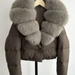 Lagabogy Big Real Fox Fur Collar New Winter Women Puffer Jacket 90% White Duck Down Coat Female Single Breasted Warm Parkas