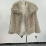 European American Winter New Fashion Women’s Elegant Casual Trendy Simple Basic Faux Fur Cardigans Female Clothes Coats Tops