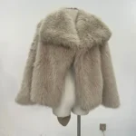 European American Winter New Fashion Women’s Elegant Casual Trendy Simple Basic Faux Fur Cardigans Female Clothes Coats Tops