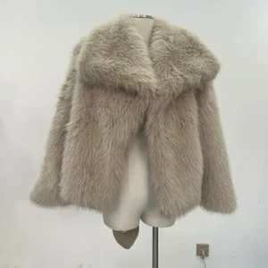European American Winter New Fashion Women's Elegant Casual Trendy Simple Basic Faux Fur Cardigans Female Clothes Coats Tops