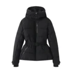 New Women’s Fashion Waist With Belt Hooded Down Cotton Jacket Commuting Warm Windproof Jacket