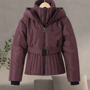 Ski Parkas Coat Jacket Women Zipper Belts Thicken Winter Skiing Cotton Lapel Snow Female Skiwear Outdoor Street Outwear Top